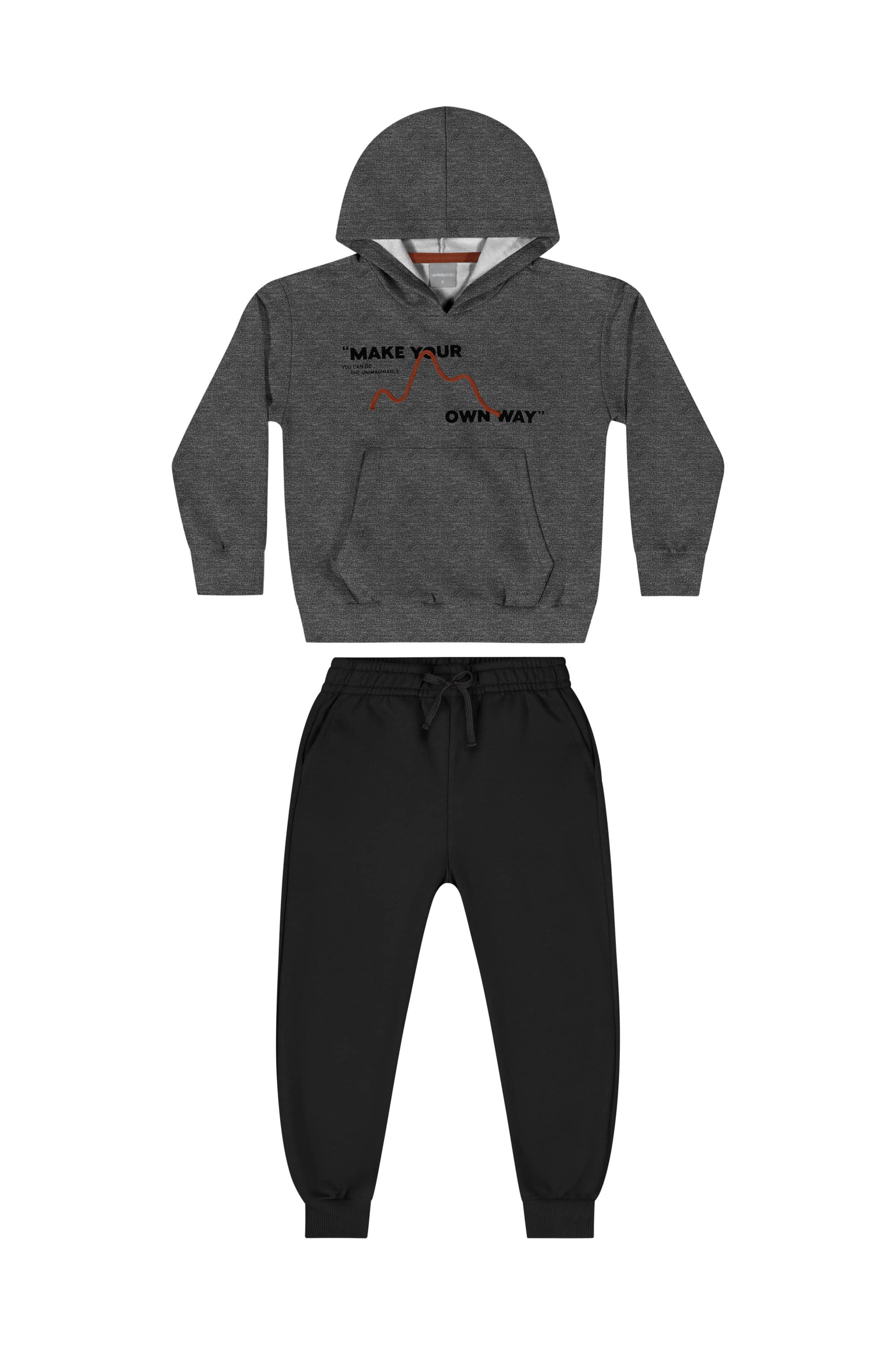 Conjunto com Blusão e Calça em Moletom para Menino (Cinza) Quimby - Imagem 26